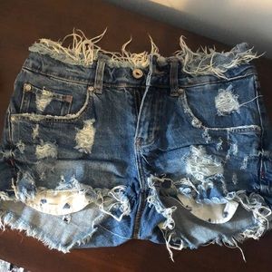 Zara trafaluc denim short Sz 2